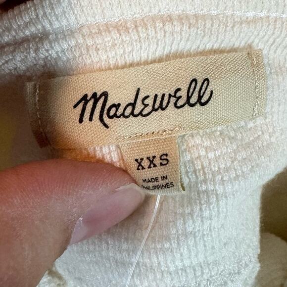 Madewell Cream Cutout Knot-Front Crop Tank Top Size XXS - Picture 6 of 8